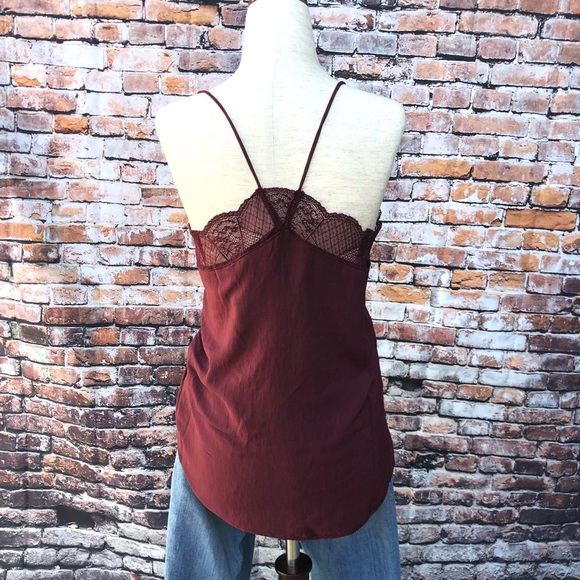 LOVESTITCH Lingerie Inspired Camisole Strappy Tank, NWT - BURGUNDY - Picture 7 of 8